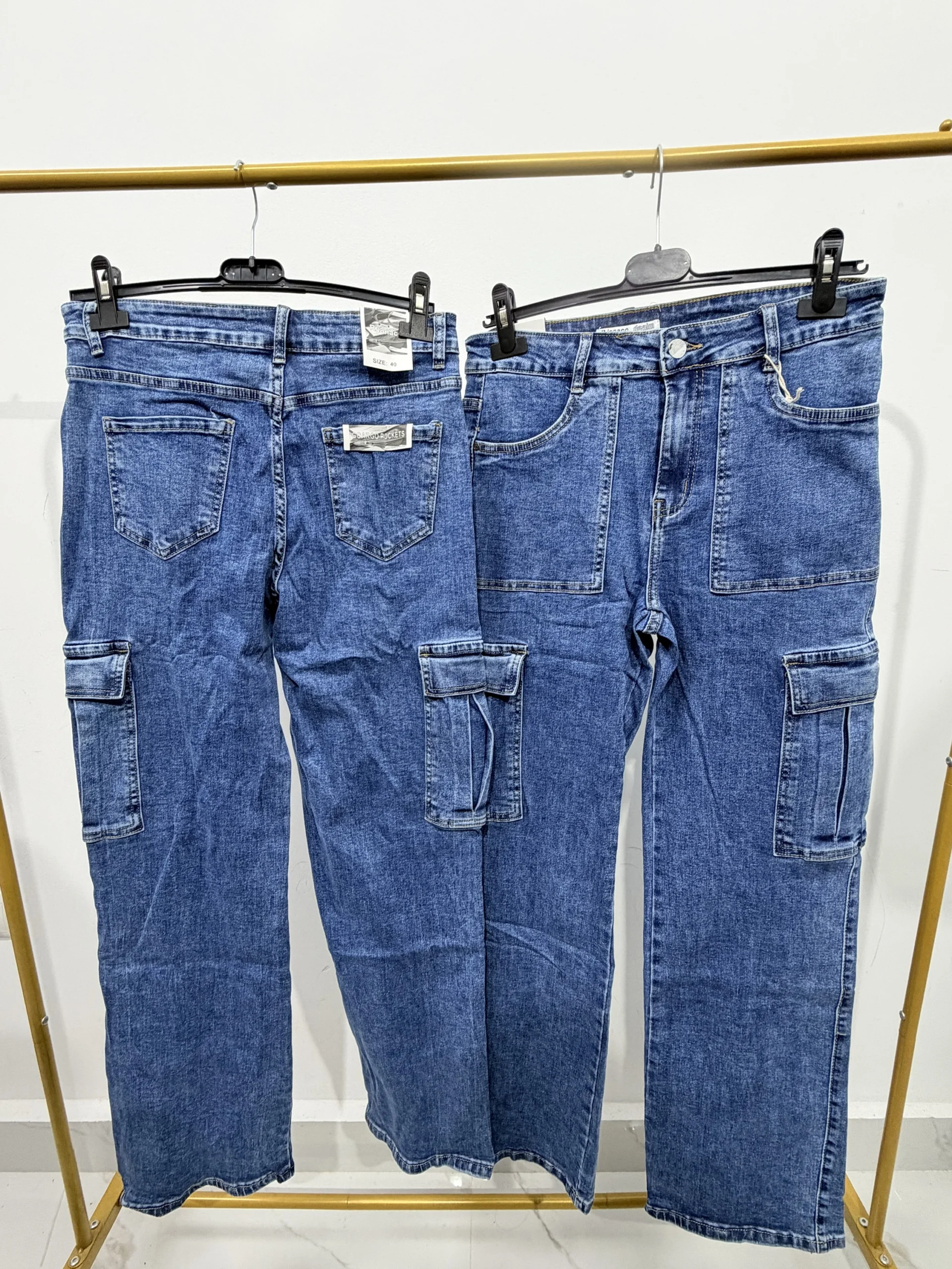 PANTALON VAQUERO CURVY CARGO
