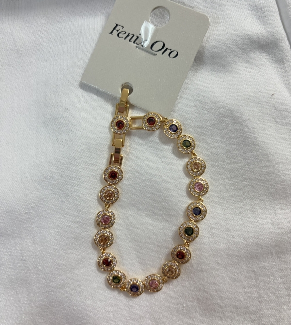 Pulsera Swarovski colorines redondo