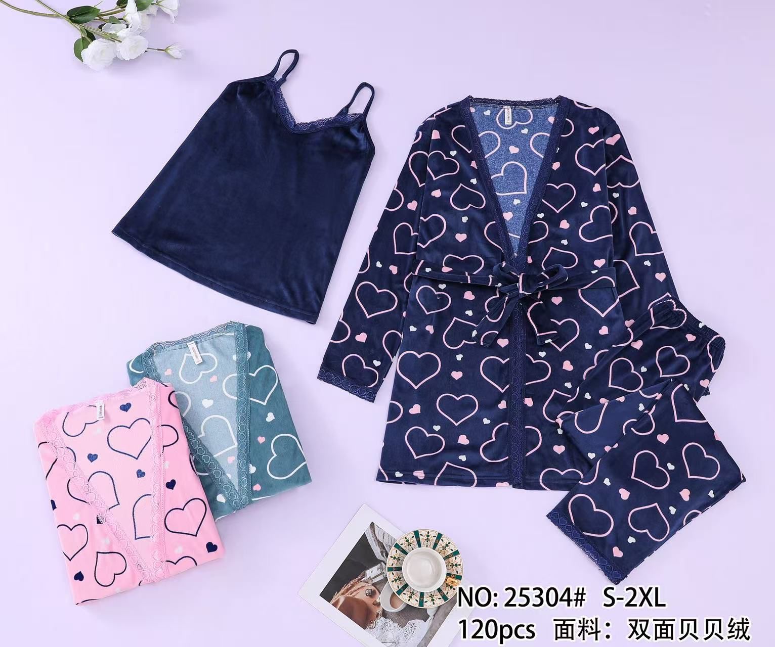 PIJAMA 3 PIEZAS CORAZON