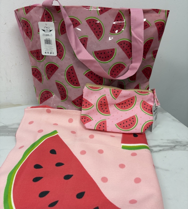 BOLSO DE PLAYA + TOALLA DE PLAYA + NECESER