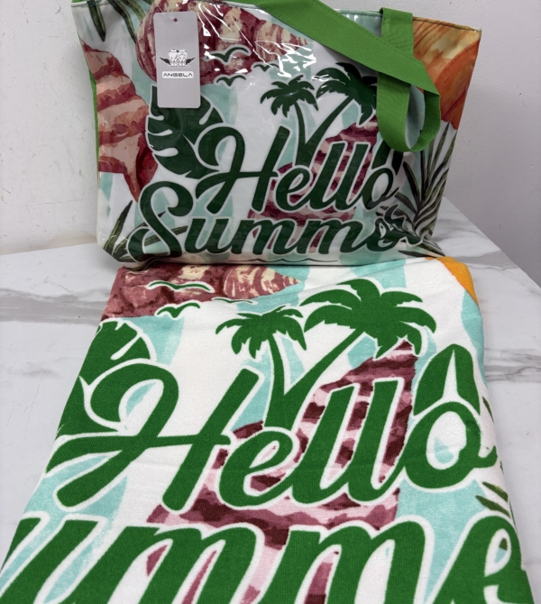 BOLSO DE PLAYA + TOALLA HELLO SUMMER